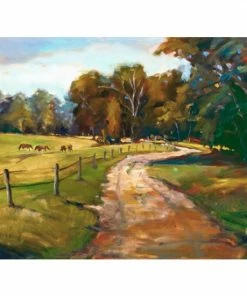 John Beard Collection Country Path With Horses Landscape Art